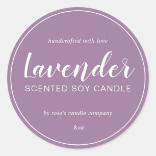 Homemade Soy Calligraphy Dusty Lavender Runder Aufkleber