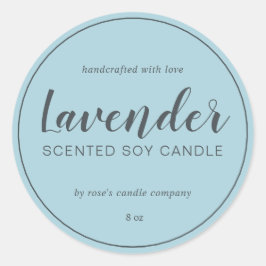 Homemade Soy Candle Chic Calligraphy Blue Glow Runder Aufkleber