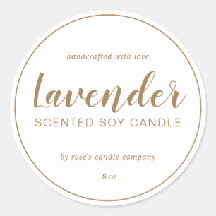 Homemade Soy Candle Gold Chic Calligraphie Runder Aufkleber