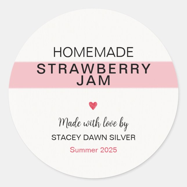 Homemade Strawberry Jam Canning Sticker (Vorderseite)