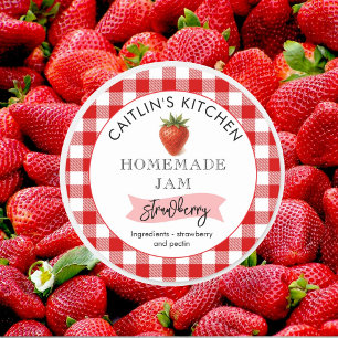 Homemade Strawberry Jam Label Benutzerdefinierte Runder Aufkleber
