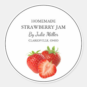 Homemade Strawberry Jam Label für kleine Unternehm Runder Aufkleber