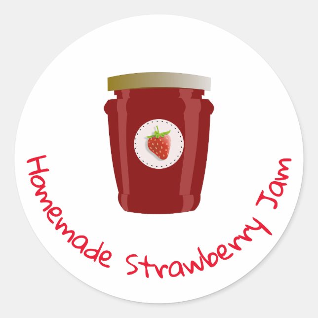 Homemade Strawberry Jam Stickers (Vorderseite)
