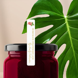 Homemade Strawberry Jam Thin Label Etiketten