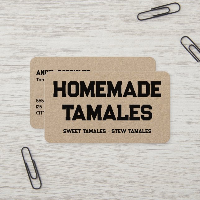 Homemade Tamales Kraft Visitenkarte (Vorderseite/Rückseite Beispiel)