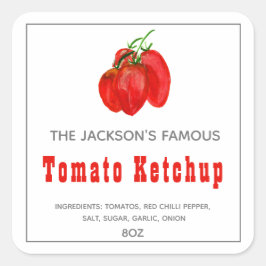 Homemade Tomato Ketchup | Sauce Quadratischer Aufkleber