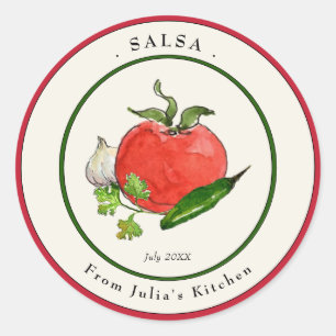 Homemade Tomato Salsa Jar Label Runder Aufkleber