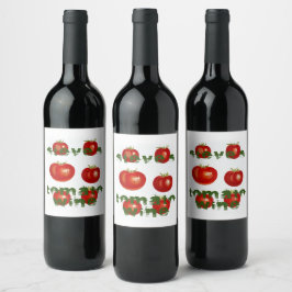 Homemade Tomato Wein Künstlerische bekümmerte Schr Weinetikett