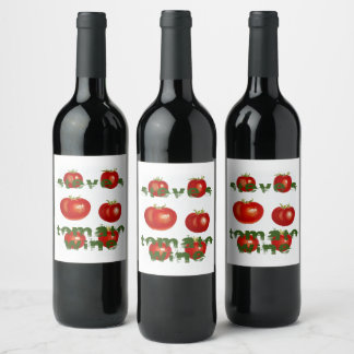Homemade Tomato Wein Künstlerische bekümmerte Schr Weinetikett
