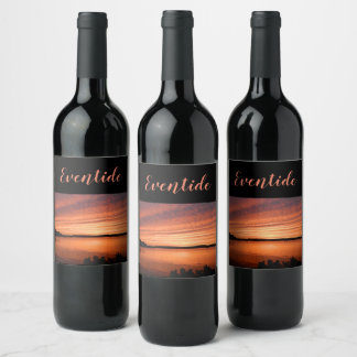 Homemade Vino vinii Eventide Sunset Ocean Sonnenun Weinetikett