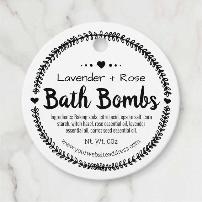 Homemade Wellness-Center Bath Bombe Geschenkanhänger (Vorderseite)