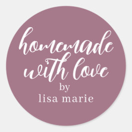 Homemade with Love Personalized Mauve Gift Runder Aufkleber