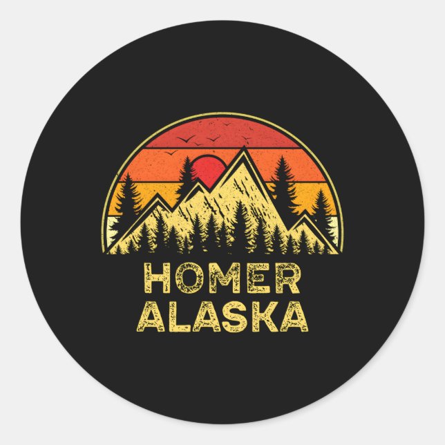 Homer Alaska Ak Berge Outdoor Wandern Runder Aufkleber (Vorderseite)