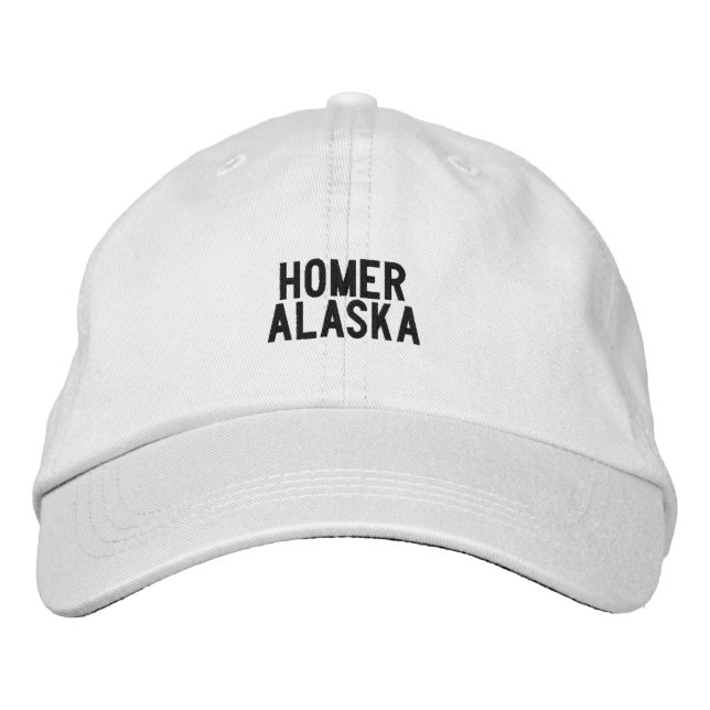 Homer Alaska Hat Bestickte Baseballkappe (Vorderseite)