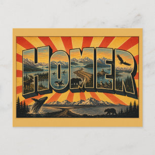 Homer Alaska Küstenlinie Berg Gletscher Kunst Postkarte