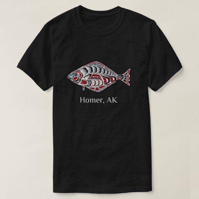 Homer Alaska Native American Halibut Fishermen Gif T-Shirt (Design vorne)