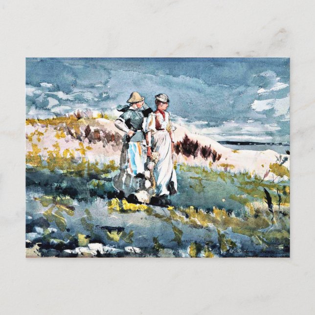 Homer - Die Dünen, Kunstmalerei Postkarte (Vorderseite)