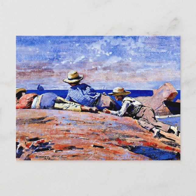 Homer - Drei Jungs an der Küste Postkarte (Vorderseite)