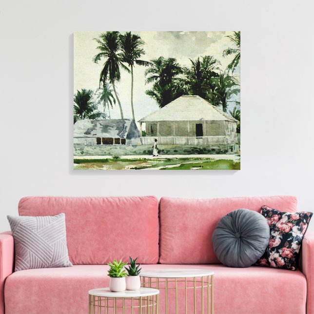 Homer - Kabinen, Nassau Leinwanddruck (Insitu (Wohnzimmer))