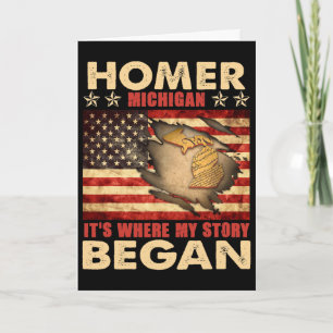 Homer Michigan Usa Flagge 4. Juli Karte