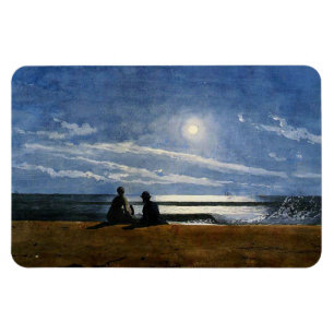 Homer - Mondlicht, Kunstmalerei Magnet