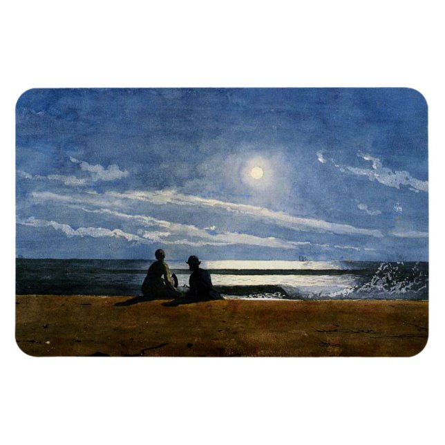 Homer - Mondlicht, Kunstmalerei Magnet (Horizontal)