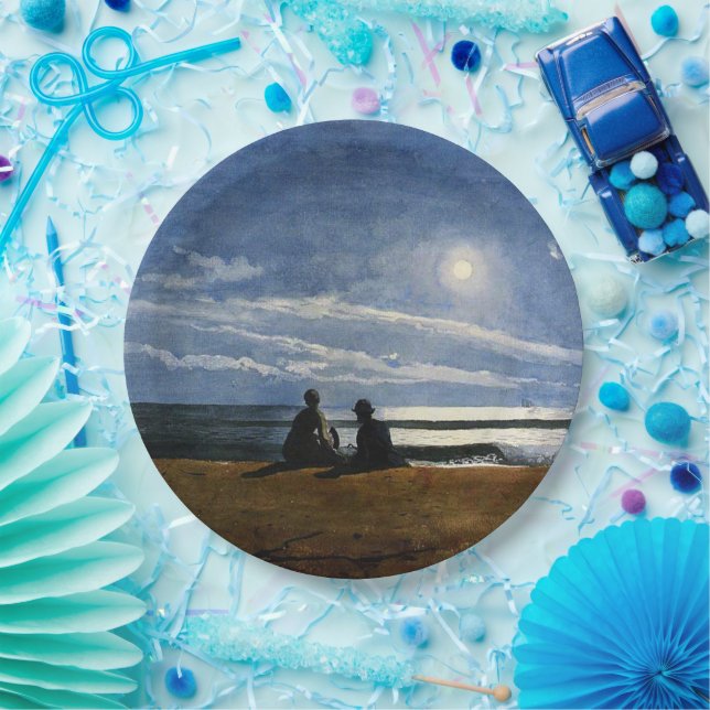 Homer - Mondlicht, Kunstmalerei, Pappteller (Party)