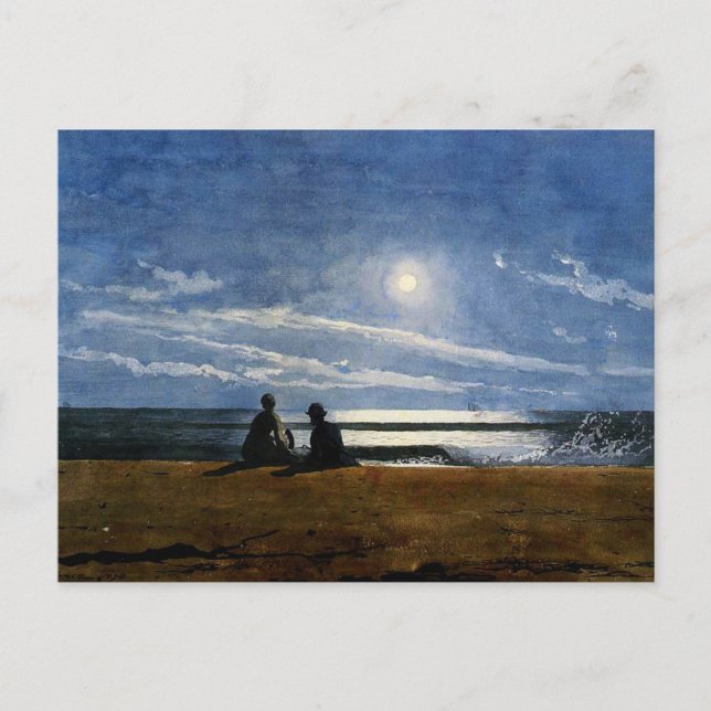Homer - Mondlicht, Kunstmalerei, Postkarte (Vorderseite)