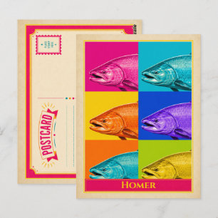 Homer Postkarte Alaska Lachs Vintage