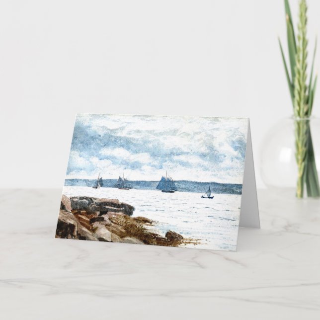 Homer - Sailboats bei Gloucester, Fine Art Karte (Vorderseite)