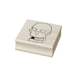 Homer Simpson Skull Illustration Art Briefmarke Gummistempel