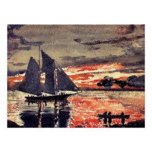Homer - Sonnenuntergangsfeuer, Fine Art, Poster