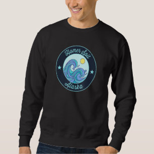 Homer Spit Ak Alaska Souvenir Nautical Surfer Graf Sweatshirt