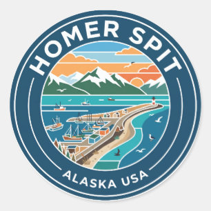 Homer Spit Alaska USA Runder Aufkleber