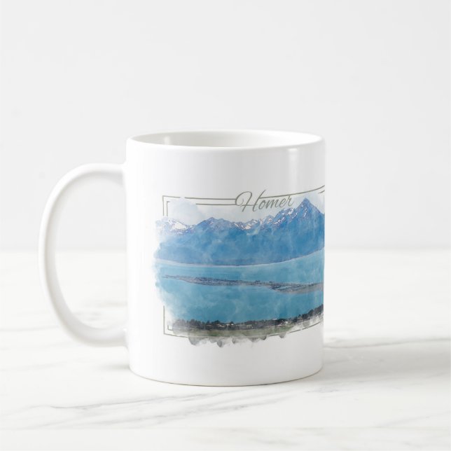Homer, tasse de café d'aquarelle de l'Alaska (Gauche)
