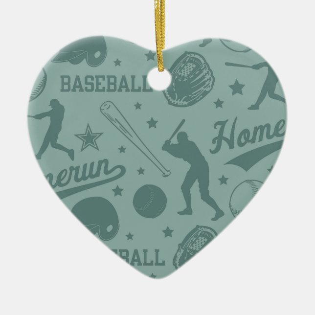 Homerun Baseball Keramikornament (Vorne)