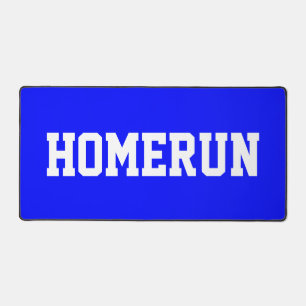 HOMERUN Fette weiße Baseball-Text auf königsblau Schreibtischunterlage