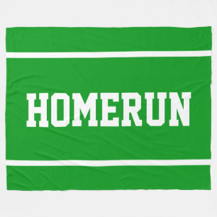 HOMERUN Sportlich Weiße Textstreifen auf strahlend Fleecedecke