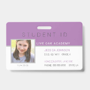 Homeschool-Ausweis Modern Violett Ausweis