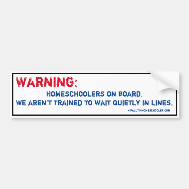 Homeschool Autoaufkleber - Wartezeit in der Linie (Vorne)