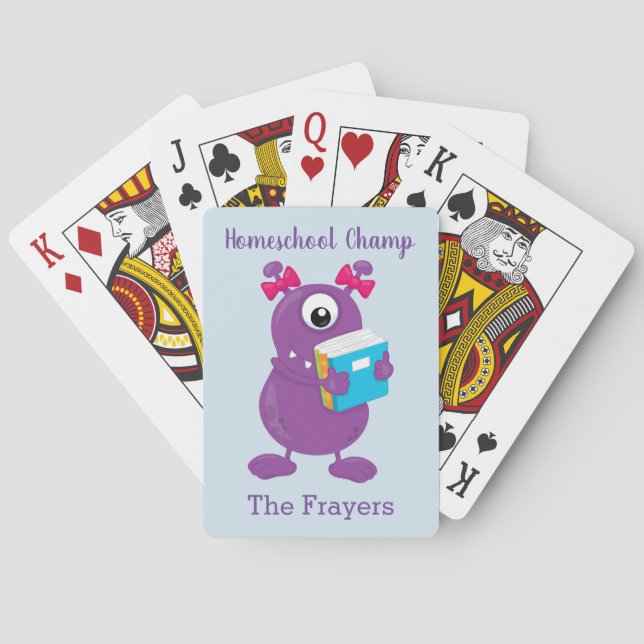 Homeschool Champ Lila Monster Spielkarten (Rückseite)
