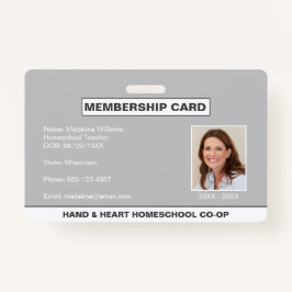 Homeschool CO-OP Adhésion Parent ID Badge