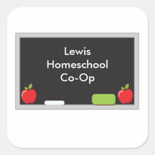 Homeschool Co OP Chalkboard Quadratischer Aufkleber