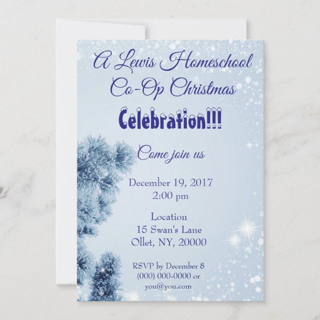 Homeschool Co-op Weihnachtsfest Party Einladung (Vorderseite)