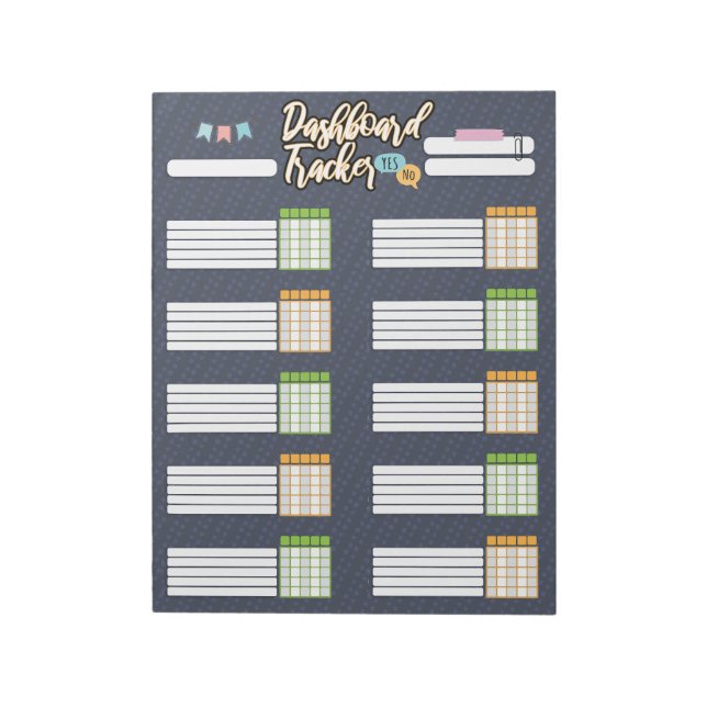 HOMESCHOOL DASHBOARD TRACKER 2 NOTEPAD NOTIZBLOCK (Rotiert)