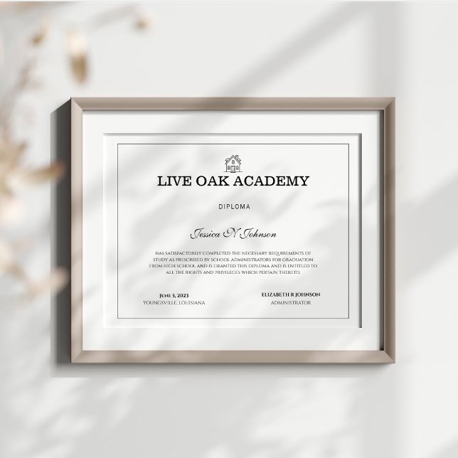 Homeschool Diploma Modernes Weiß (Custom Homeschool Diploma)