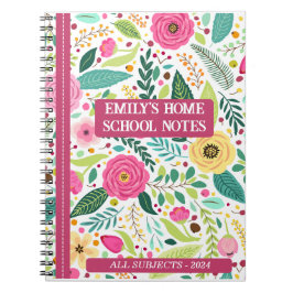 HOMESCHOOL FLORAL NOTEBOOK NOTIZBLOCK