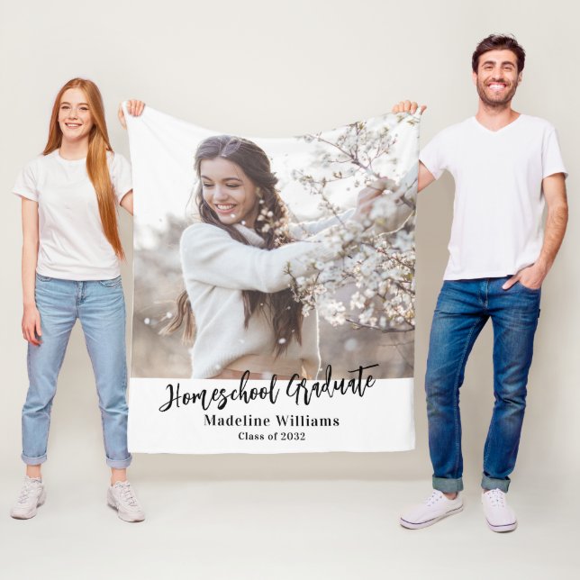 Homeschool Graduate Abschluss Foto Fleecedecke (Beispiel)