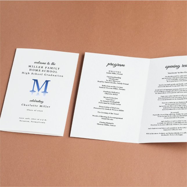 Homeschool Graduation Program Folded Pamphlet Flyer (Von Creator hochgeladen)