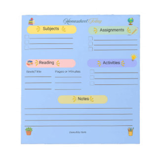 Homeschool Heute Notizblock – Tägliche Themen